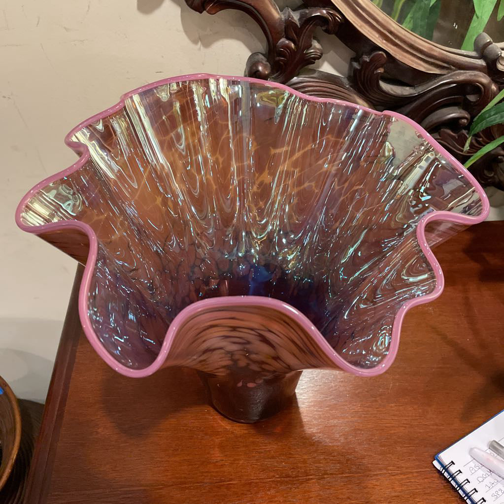 Pink Radiant Spun Art Glass Vase SMALLS