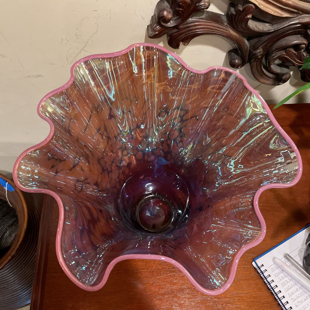 Pink Radiant Spun Art Glass Vase SMALLS