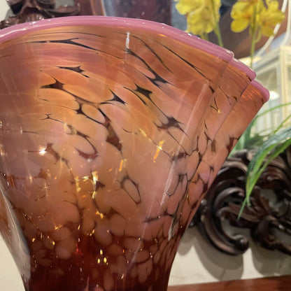 Pink Radiant Spun Art Glass Vase SMALLS