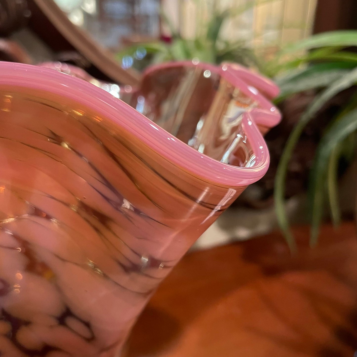 Pink Radiant Spun Art Glass Vase SMALLS