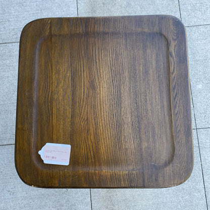 Wood Top Black Metal Base Bar Stool