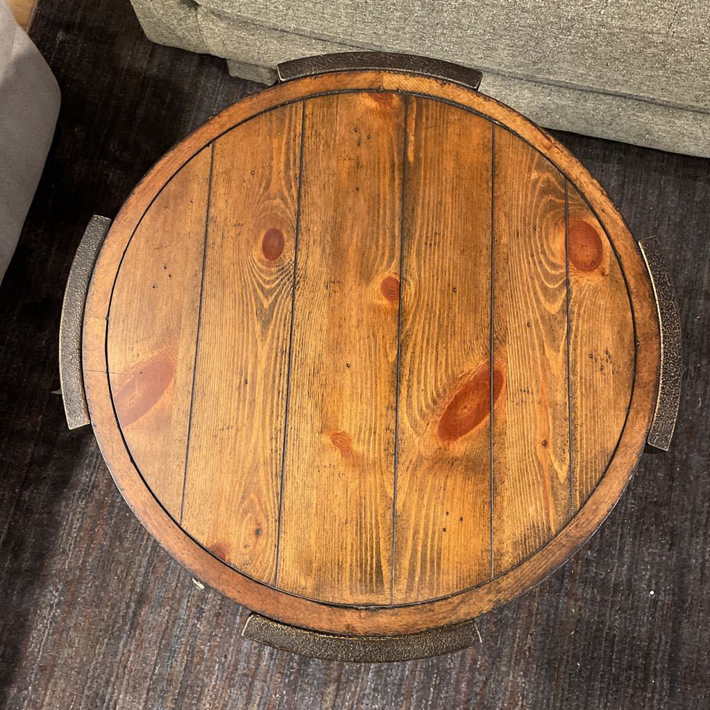 Round Wood 2 Tier Table