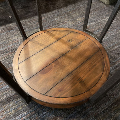 Round Wood 2 Tier Table