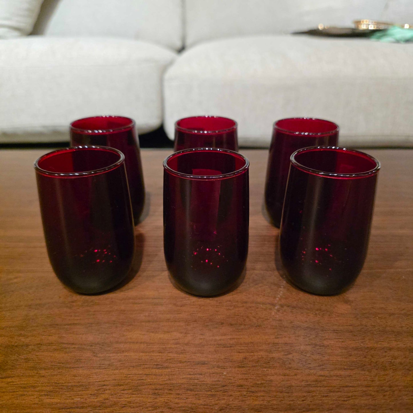Cranberry Red Small Glass SET OF 6