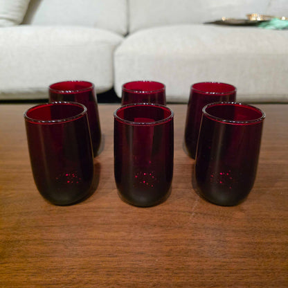 Cranberry Red Small Glass SET OF 6