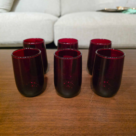 Cranberry Red Small Glass SET OF 6