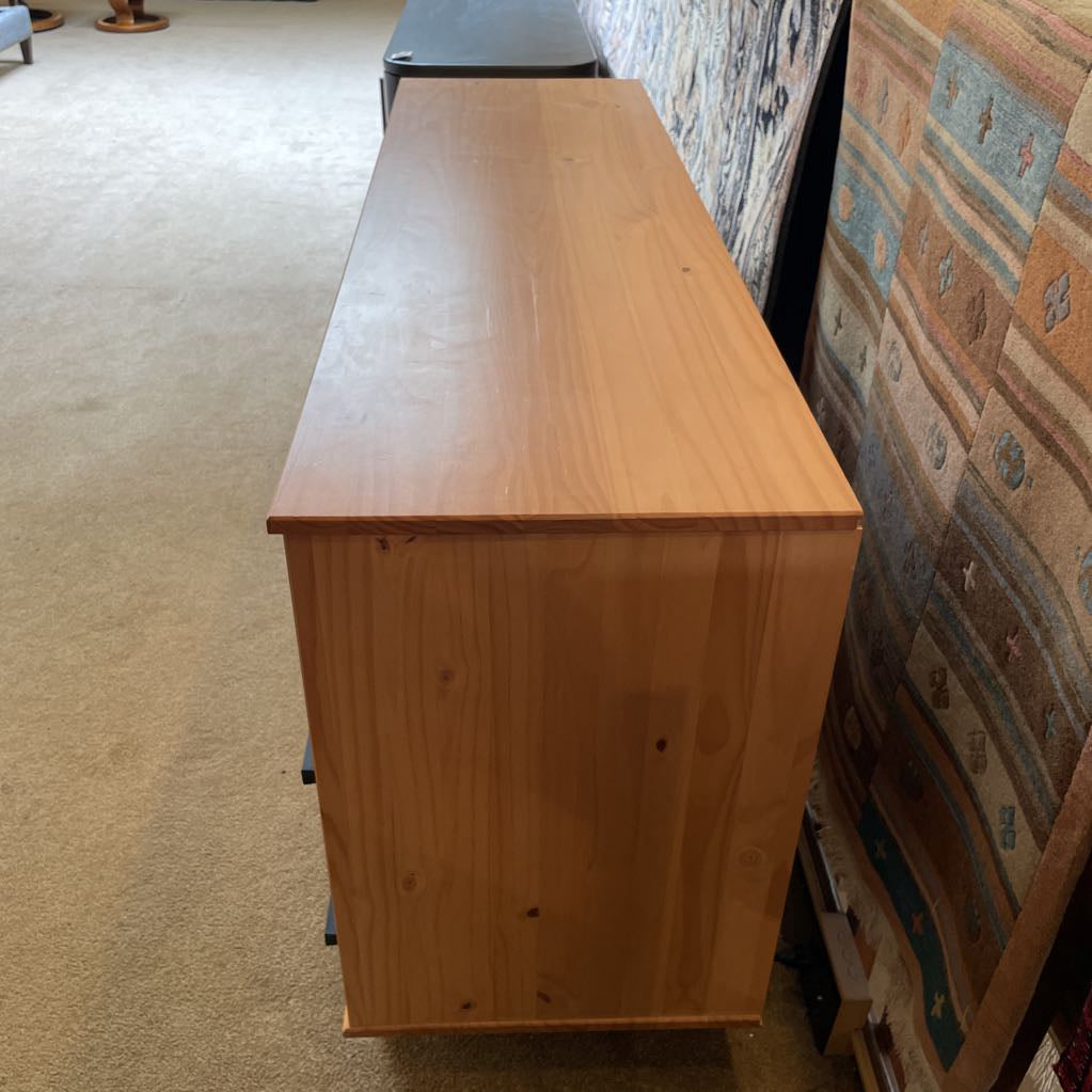 Pine with Black Accents 6 Drawer Lowboy