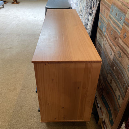 Pine with Black Accents 6 Drawer Lowboy