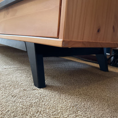 Pine with Black Accents 6 Drawer Lowboy