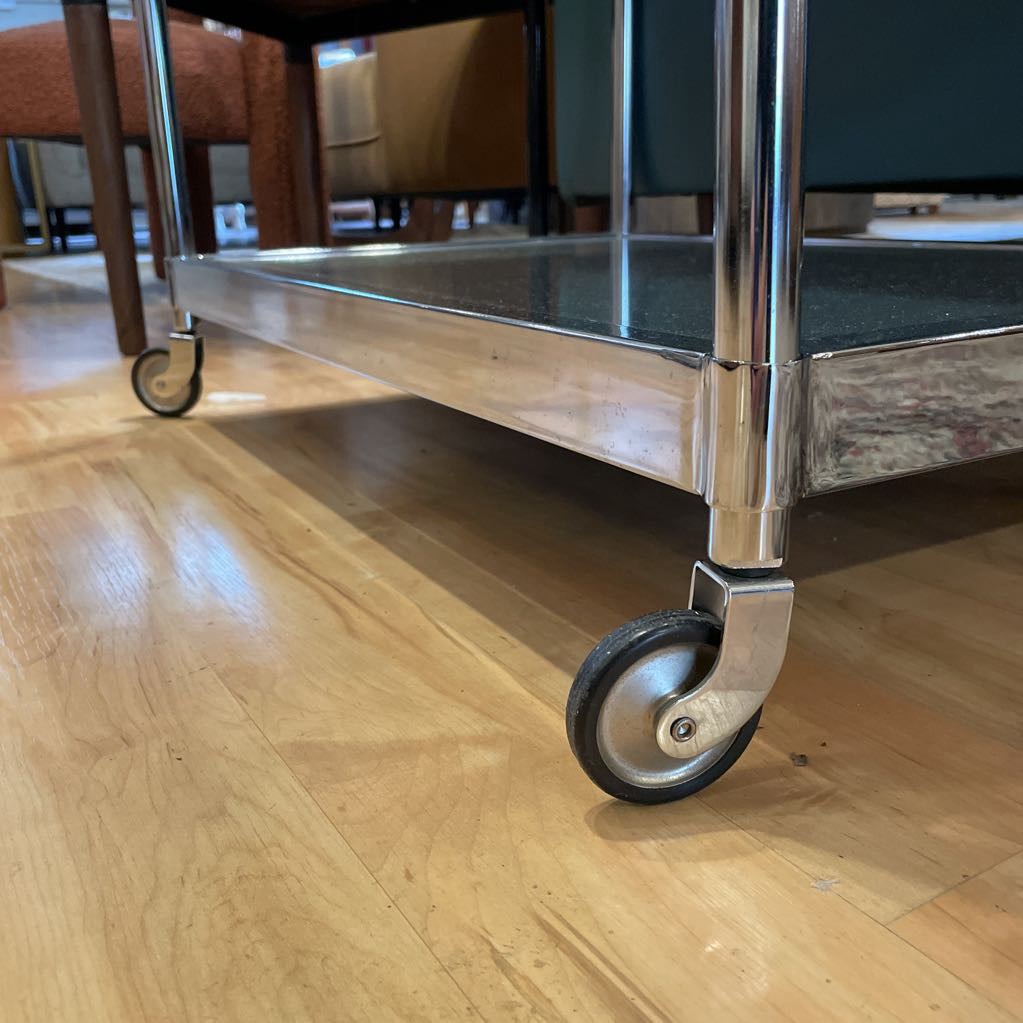 3 Tier Chrome Finish Bar Cart