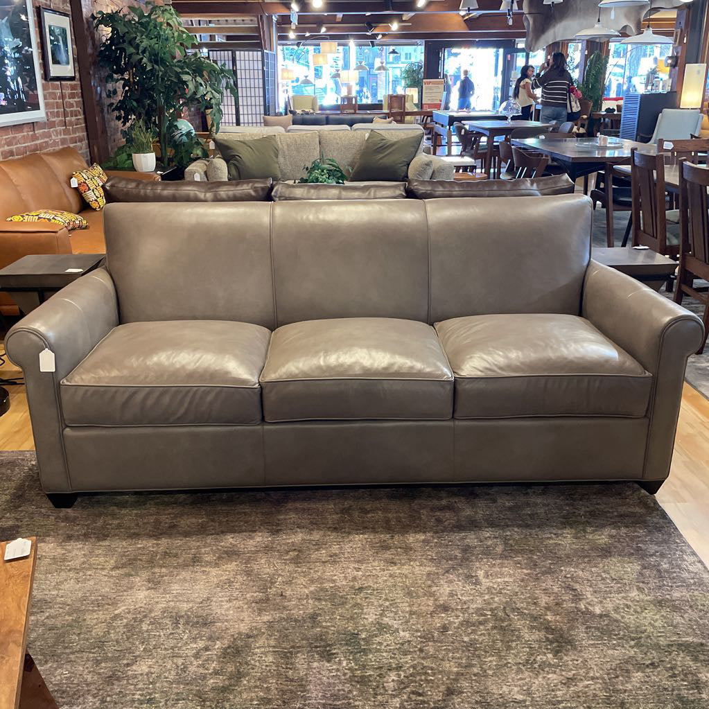 C&B Stone Leather 3 Seat Sofa