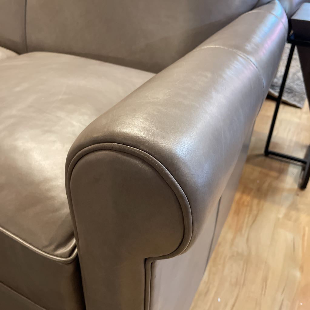 C&B Stone Leather 3 Seat Sofa
