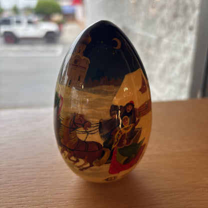 Winter Scene Painted Russian Egg SMALLS