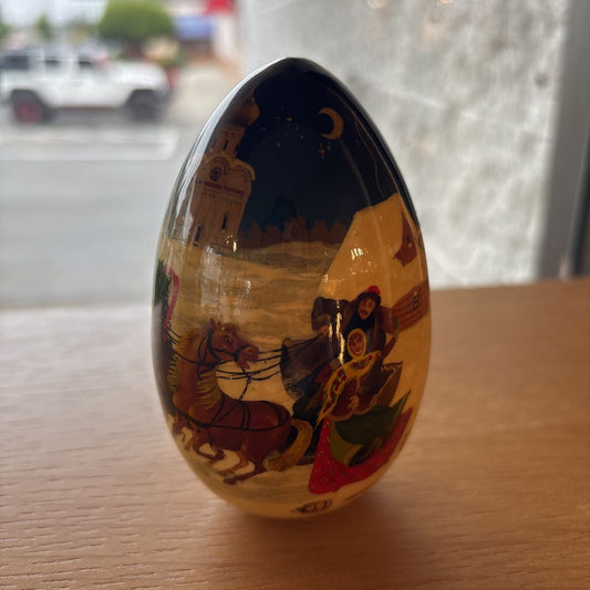 Winter Scene Painted Russian Egg SMALLS