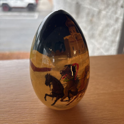 Winter Scene Painted Russian Egg SMALLS