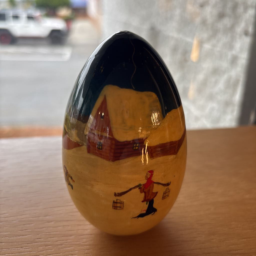 Winter Scene Painted Russian Egg SMALLS