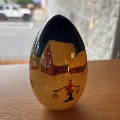 Winter Scene Painted Russian Egg SMALLS