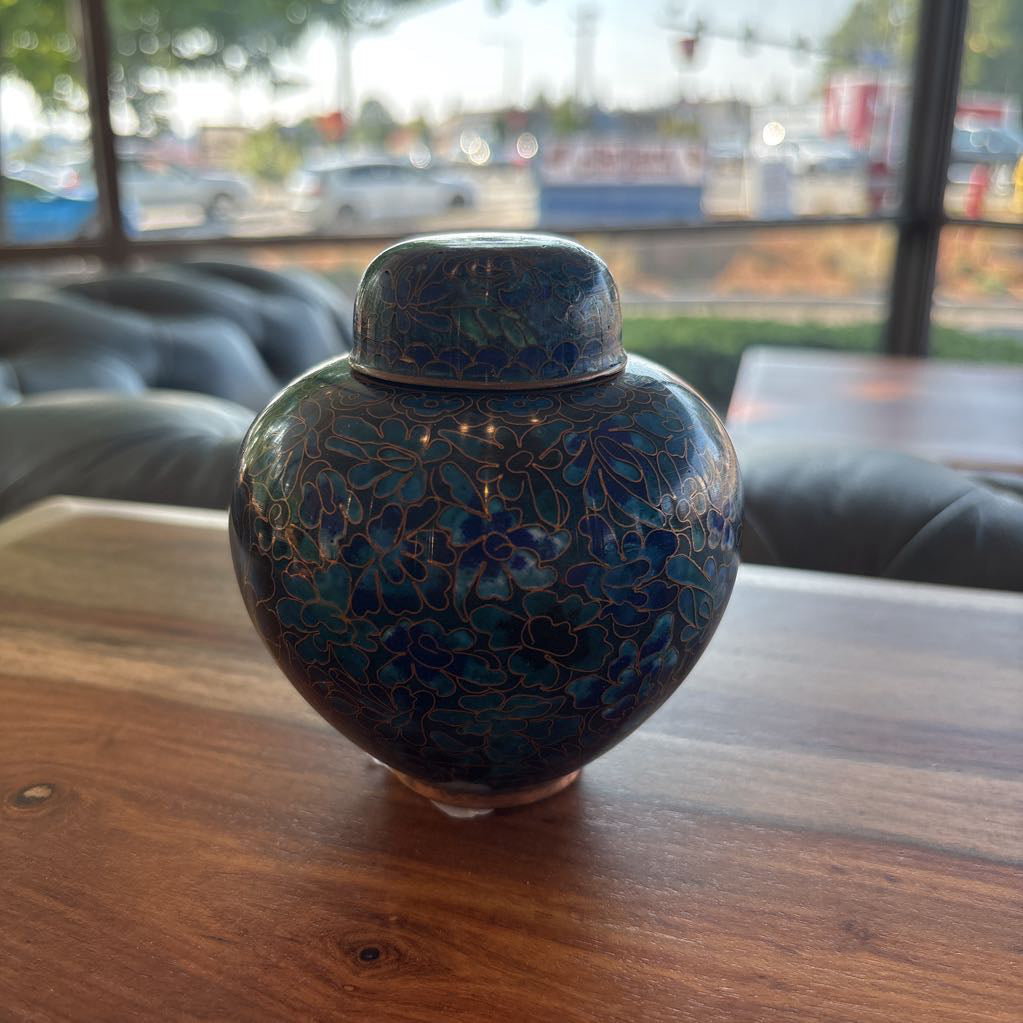 Blue Chinese Lidded Jar
