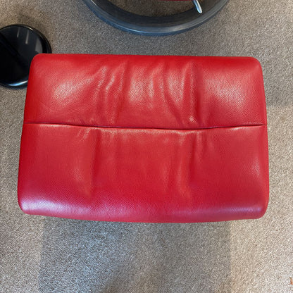 Red Large Stressless "Crown" Chair w/Ottoman