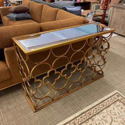 Gold Mirror Top Radiator Console Table