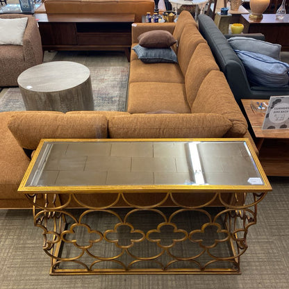 Gold Mirror Top Radiator Console Table