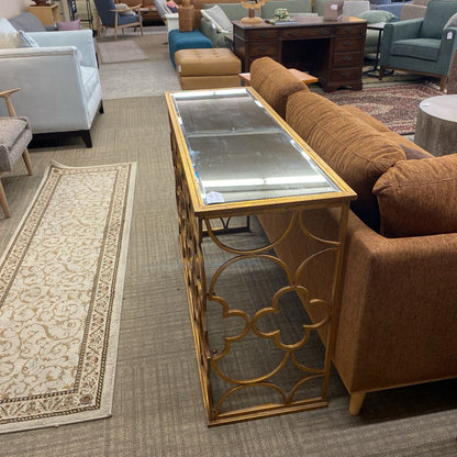 Gold Mirror Top Radiator Console Table