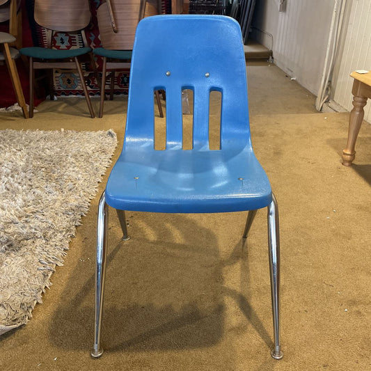 Vintage Blue School Chair U ACCENT CHAIRS