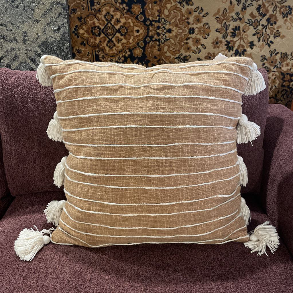 Large Mustard Yellow with Tassels Pillow U PILLOWS