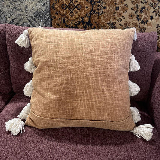 Large Mustard Yellow with Tassels Pillow U PILLOWS