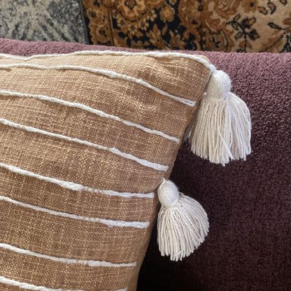 Large Mustard Yellow with Tassels Pillow U PILLOWS