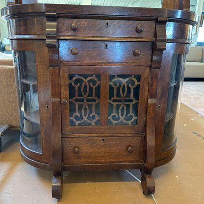 Antique Curved Glass Curio Bar Cabinet C CABINETS