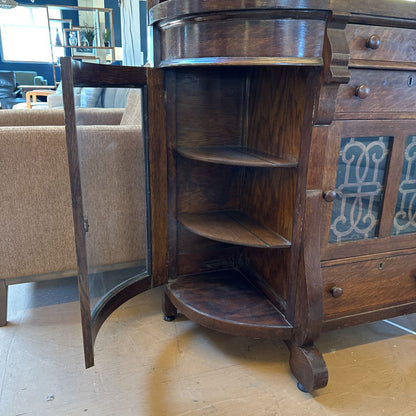 Antique Curved Glass Curio Bar Cabinet C CABINETS