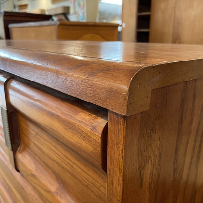 Oak 5 Drawer Vertical Handle Highboy Dresser