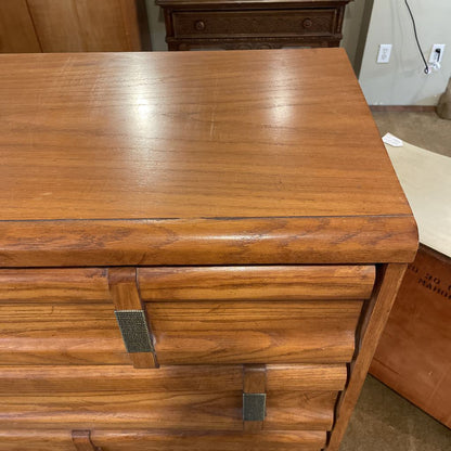 Oak 5 Drawer Vertical Handle Highboy Dresser