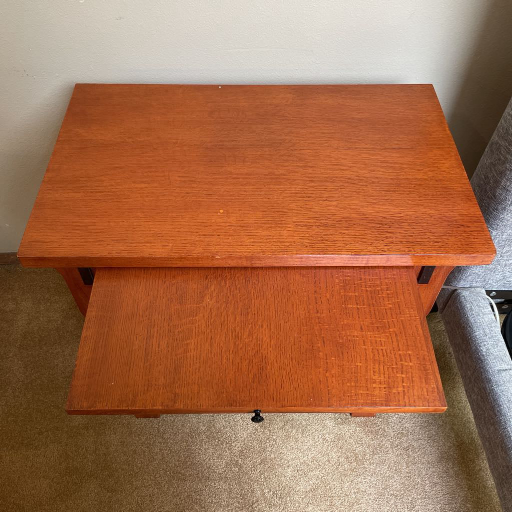 Craftsman Style 3 Drawer Nightstand w/ Pull Out