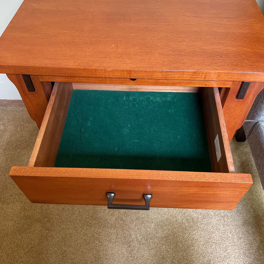 Craftsman Style 3 Drawer Nightstand w/ Pull Out
