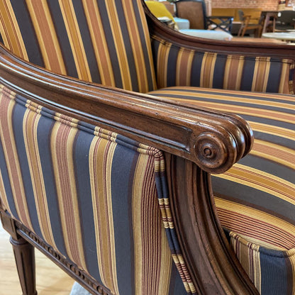 Ethan Allen Gold/Blue Striped Chair