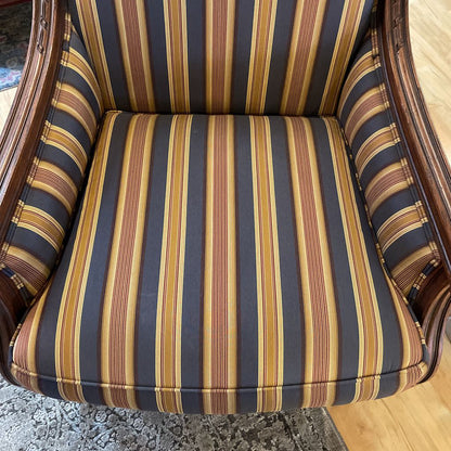 Ethan Allen Gold/Blue Striped Chair