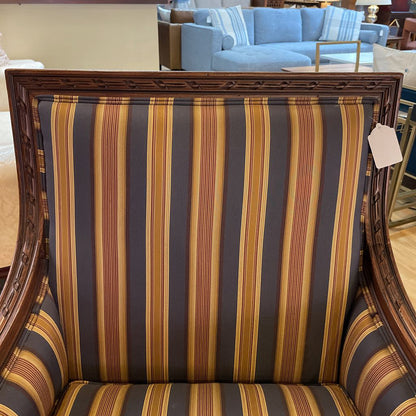 Ethan Allen Gold/Blue Striped Chair