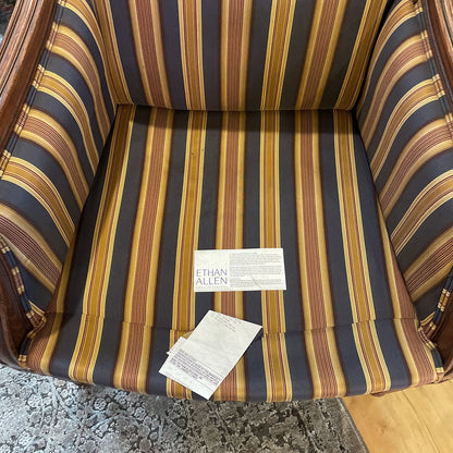 Ethan Allen Gold/Blue Striped Chair