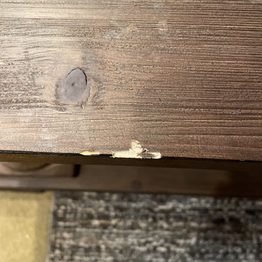 Large Dark Wood Rustic Farmhouse Coffee Table