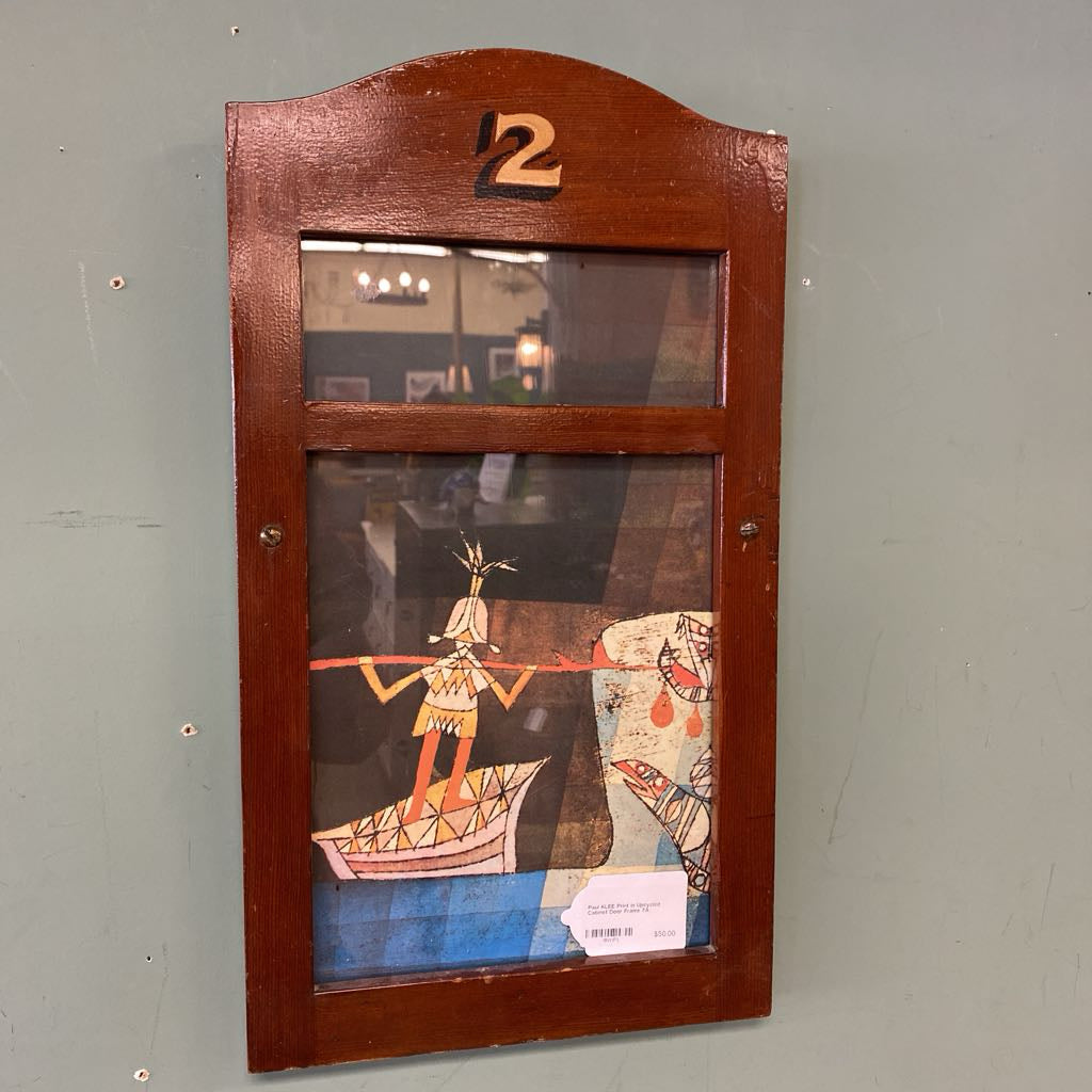 Paul KLEE Print in Upcycled Cabinet Door Frame ART