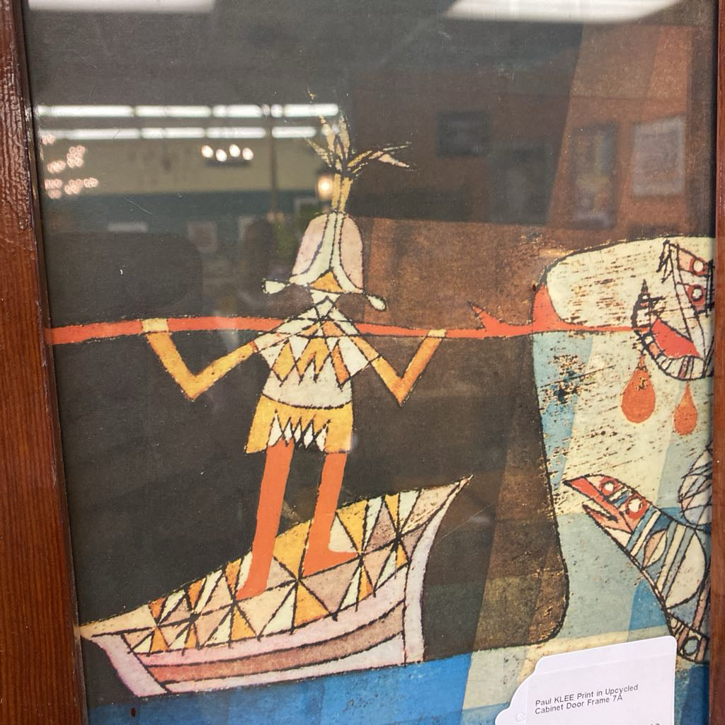 Paul KLEE Print in Upcycled Cabinet Door Frame ART