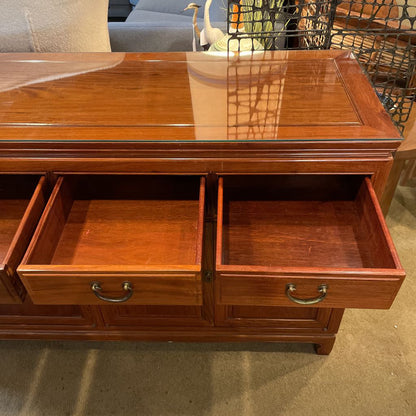 Chinoiserie Style 4 Door 4 Drawer Credenza
