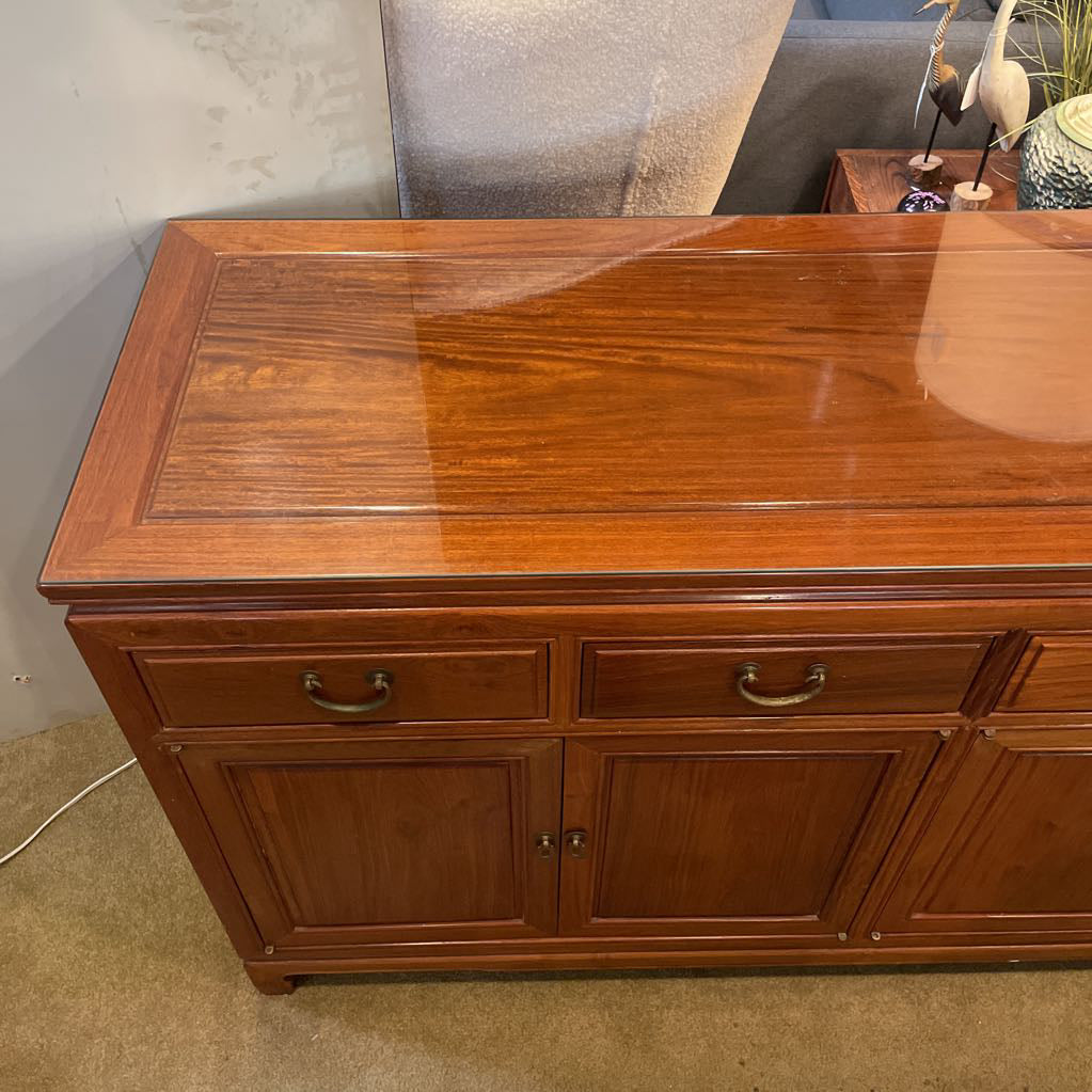 Chinoiserie Style 4 Door 4 Drawer Credenza