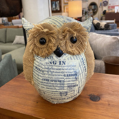 Burlap & Paper Mache Owl