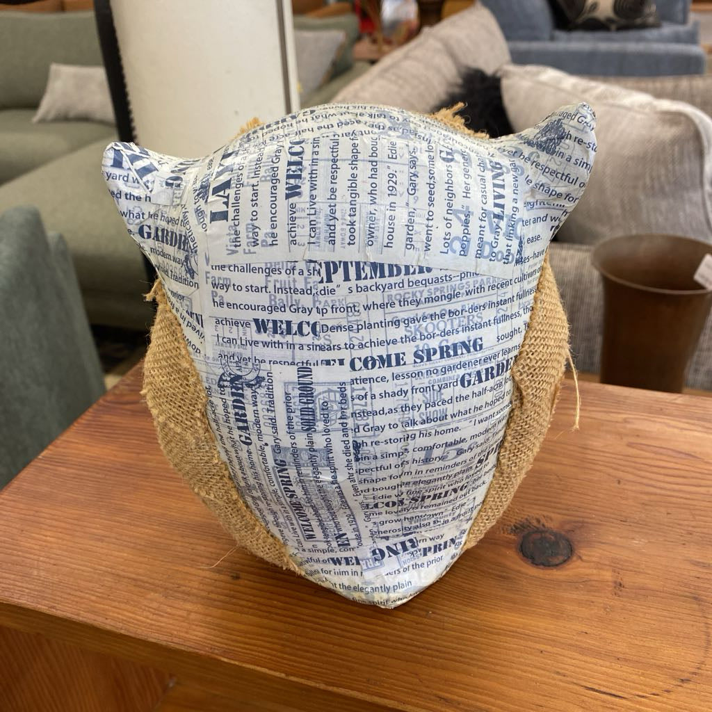 Burlap & Paper Mache Owl