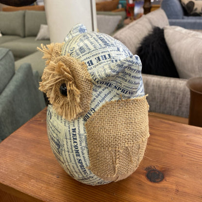 Burlap & Paper Mache Owl