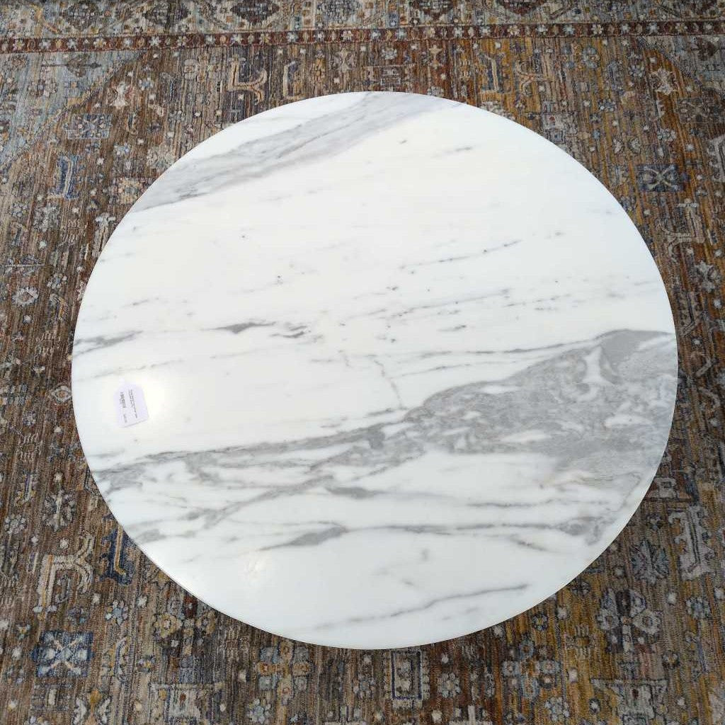 Round Marble Top Coffee Table w/Chrome Base