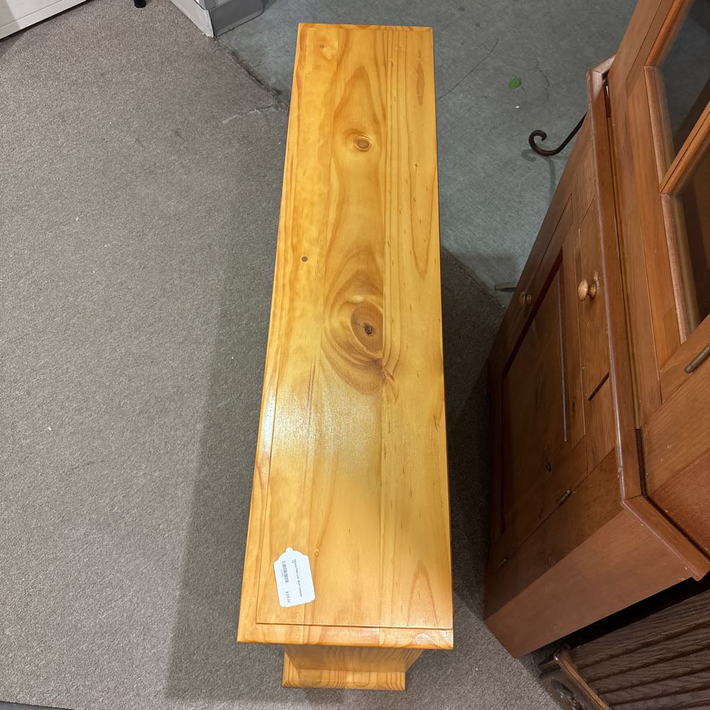 Natural Pine Low Shelf Console